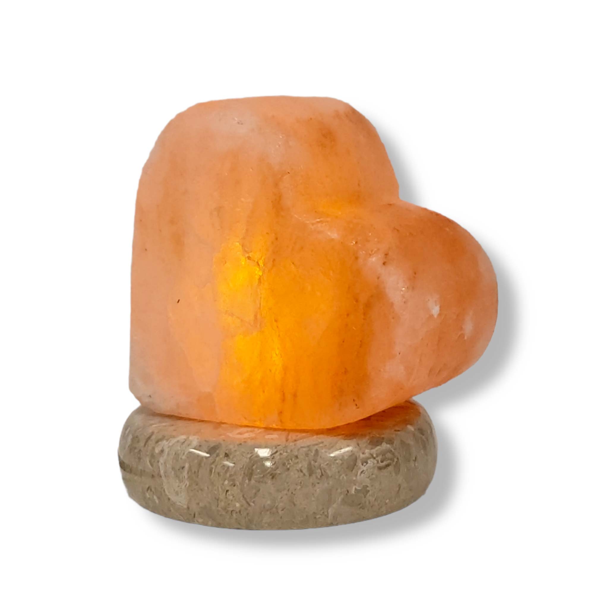 USB Himalayan Salt Lamp - Heart Love Carved Shape Pink Crystal Rock LED Light — image 2