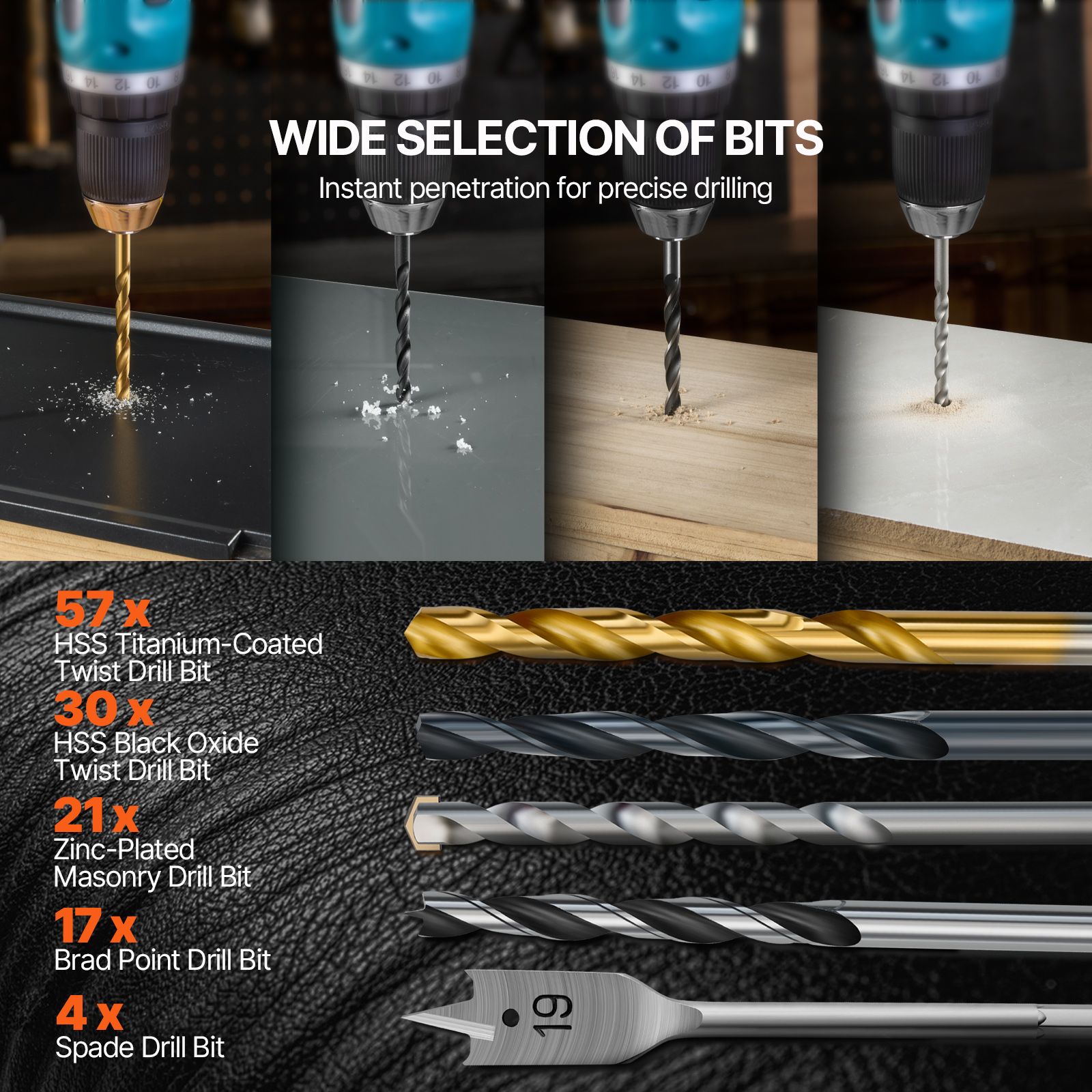 Drill Bit Set, 246 Pieces Drill and Driver Bit Set, Screwdriver Bit Set Suitable for Wood Metal Cement Drilling and Screw Driving, Drill Bit Sets Combo Kit โ image 3