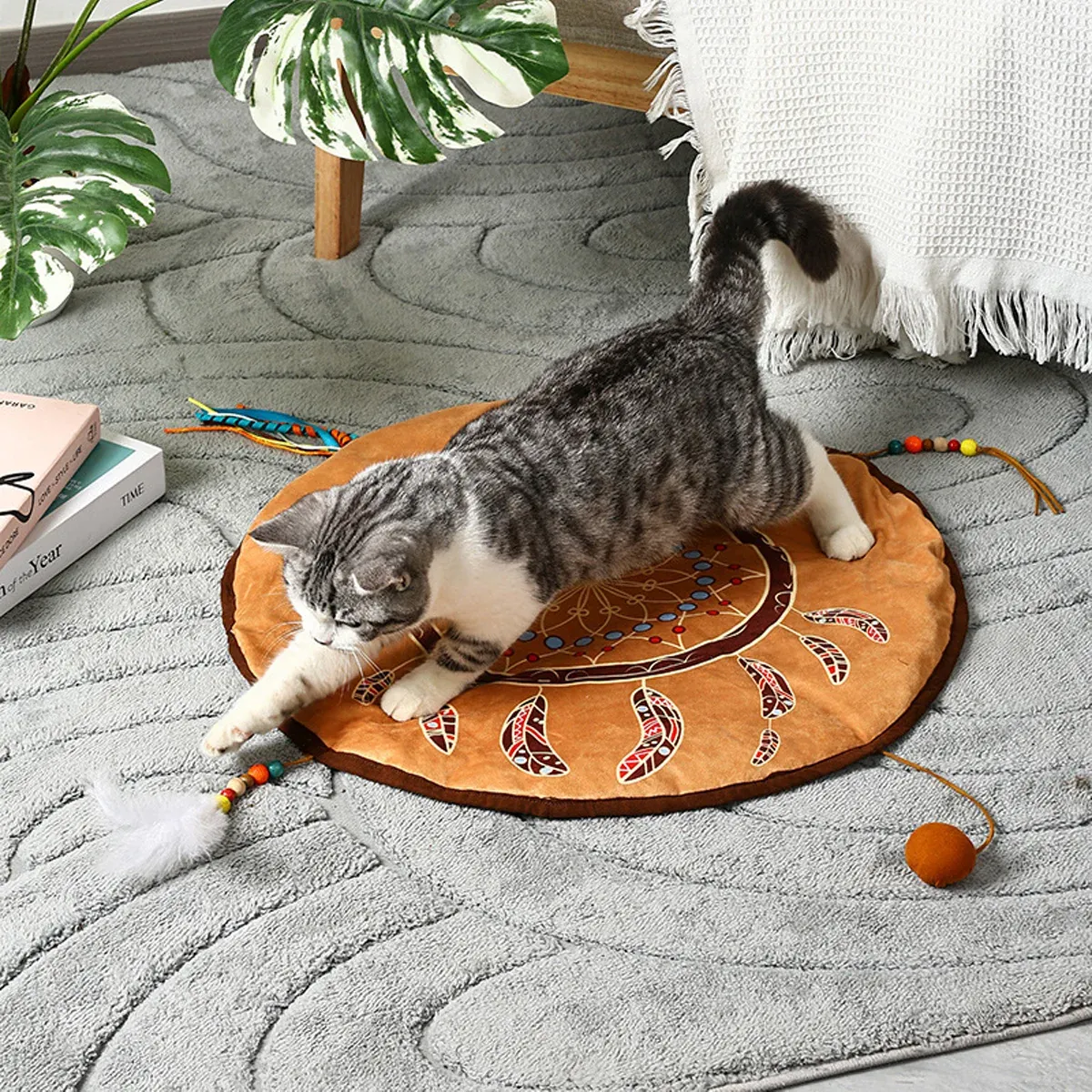 Bohemian Style Pet Bed Mat Washable Non Slip for Dogs Cats All Seasons Home Use — image 4
