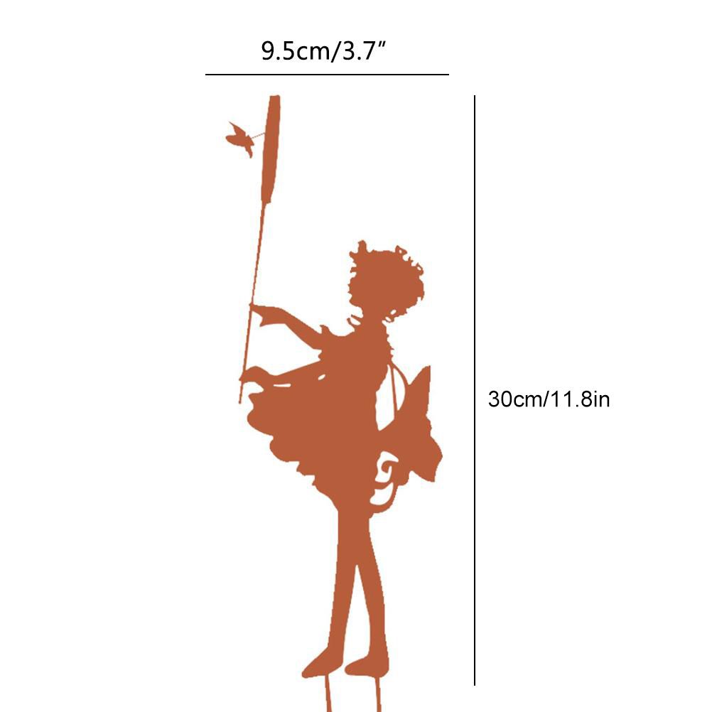 Decorative Garden Stakes Fairy Silhouette Metal Yard Stakes Arts Outdoor Garden Decor Spring Decor — image 2