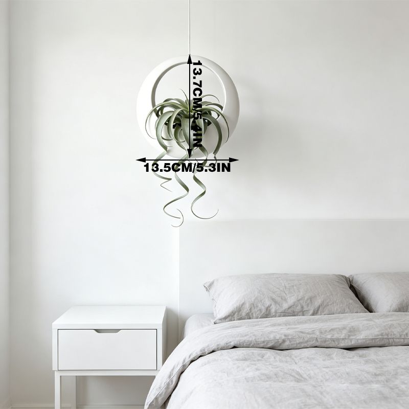3D-printed circular hanging plant pot, white — image 3