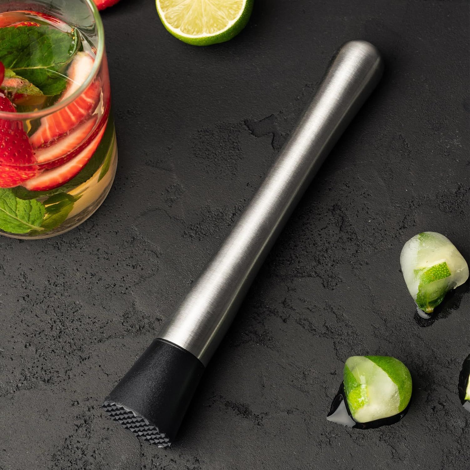 Stainless Steel Cocktail Muddler and Mixing Spoon Home Bar Tool Set - Create Delicious Mojitos and Other Fruit β image 3