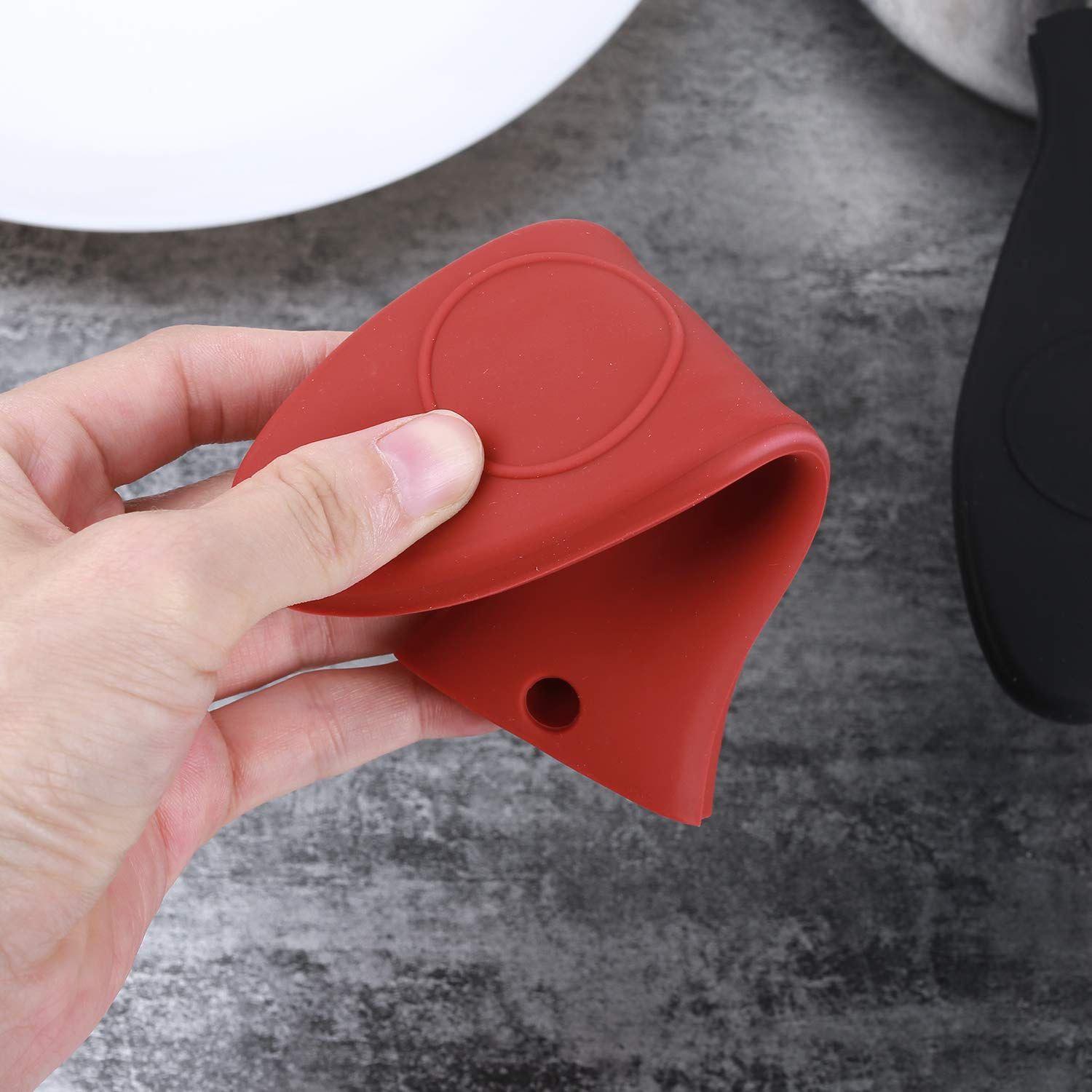 2 Packs Silicone Hot Handle Holder Kitchen Heat Resistant Fry Pan Milk Pot Sleeve Grip Handle Cover Potholder β image 4