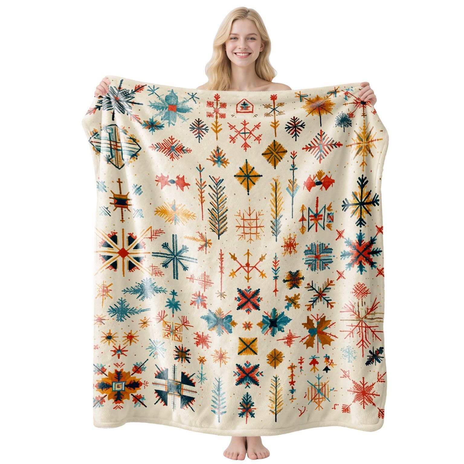 Christmas & Halloween Themed Flannel Throw, Plush Rest Cover For Sofa And Bed, Perfect Gift For Home Holiday Accent Styling, Style FLR‑228, Size L, 130x150cm