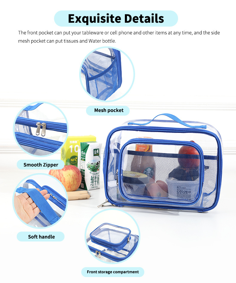 Clear PVC Tote Bag with Handle - Transparent Stadium-Approved Travel Organizer(Pink) โ image 3