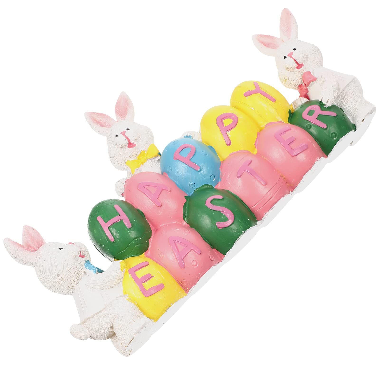 Hand drawn Easter egg bunny centerpiece, decorated with Easter resin statues on the desktop, suitable for home living rooms, bedrooms โ image 2