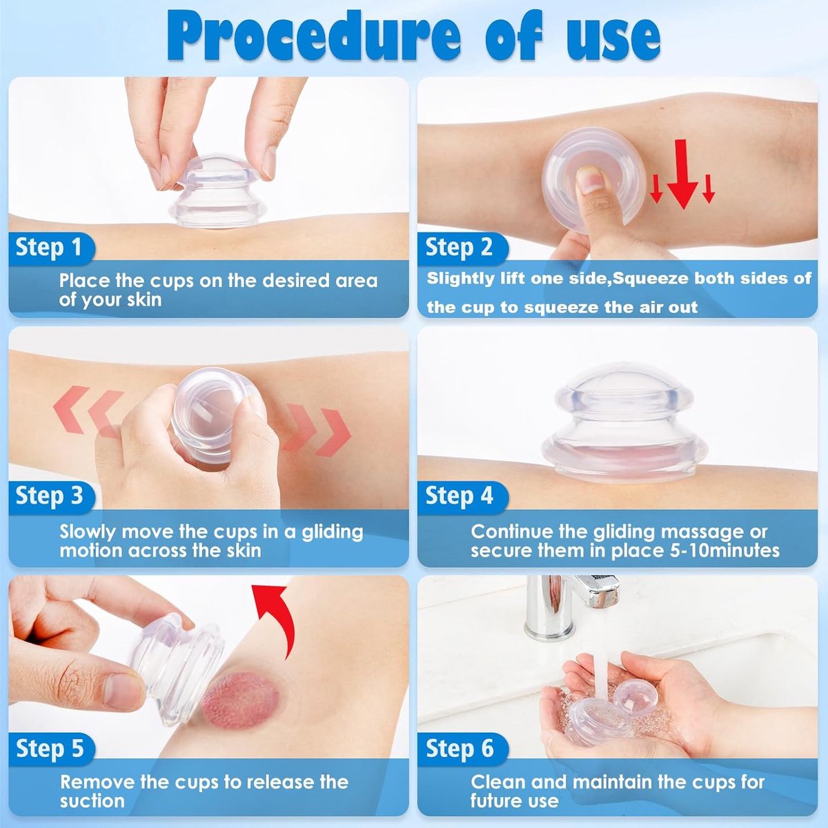 4-piece Cupping cup - Cupping cups - silicone cups - Cupping Set - Cupping For Cellulite - vacuum cup - For reducing cellulite anti-aging relieves pain and โ image 3