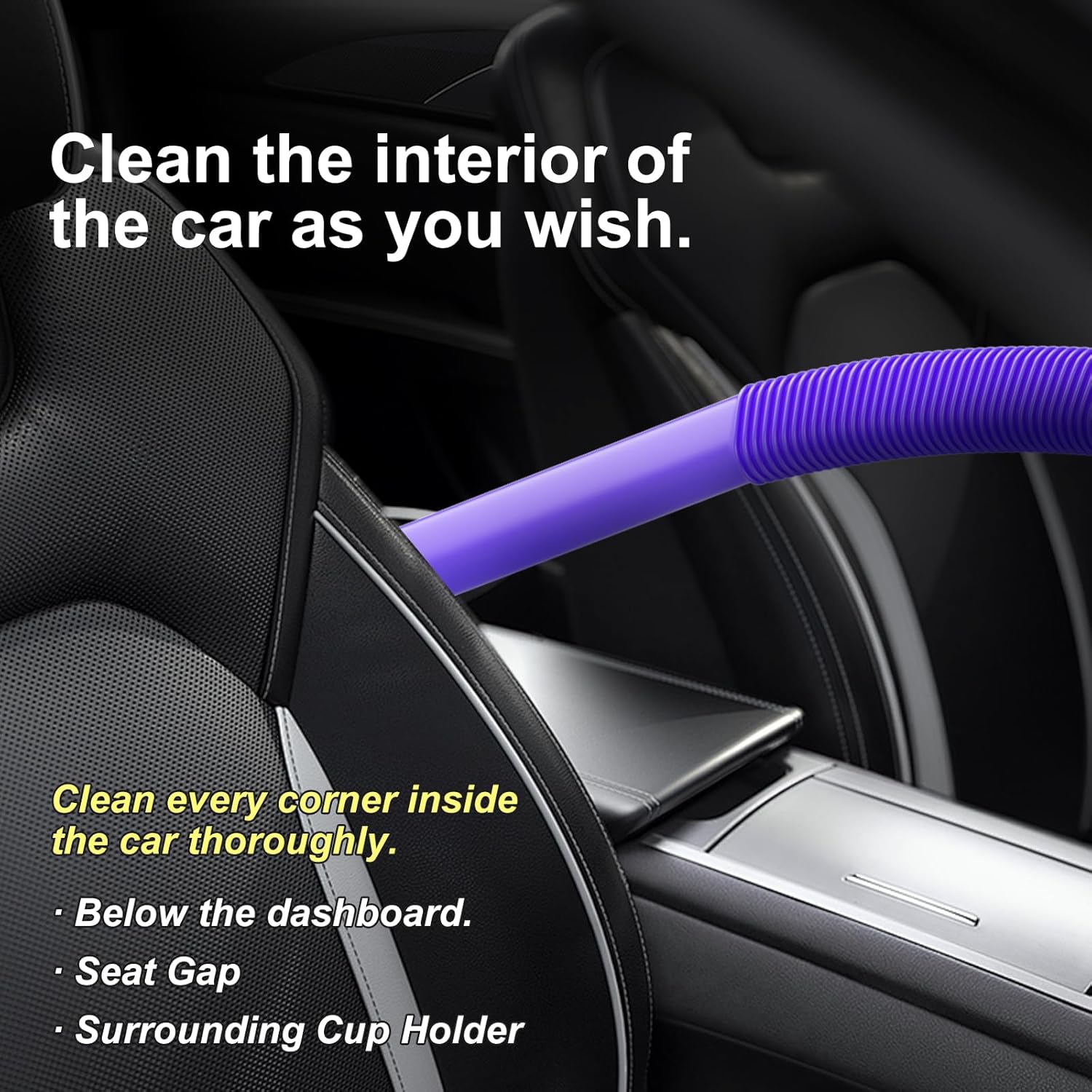 Dryer Lint Vacuum Attachment Compatible with Dyson V15 V12 V11 V10 V8 V7 Gen5 Cordless Vacuum Cleaner, Flexible Dryer Vent Cleaner Kit Lint Removal Tool Purple — image 6