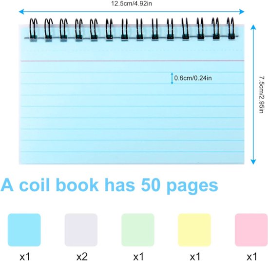 Color Notebooks - American Notepads - Index Card Notebooks - Vocabulary Books - Small Books - 6-Pack โ image 3