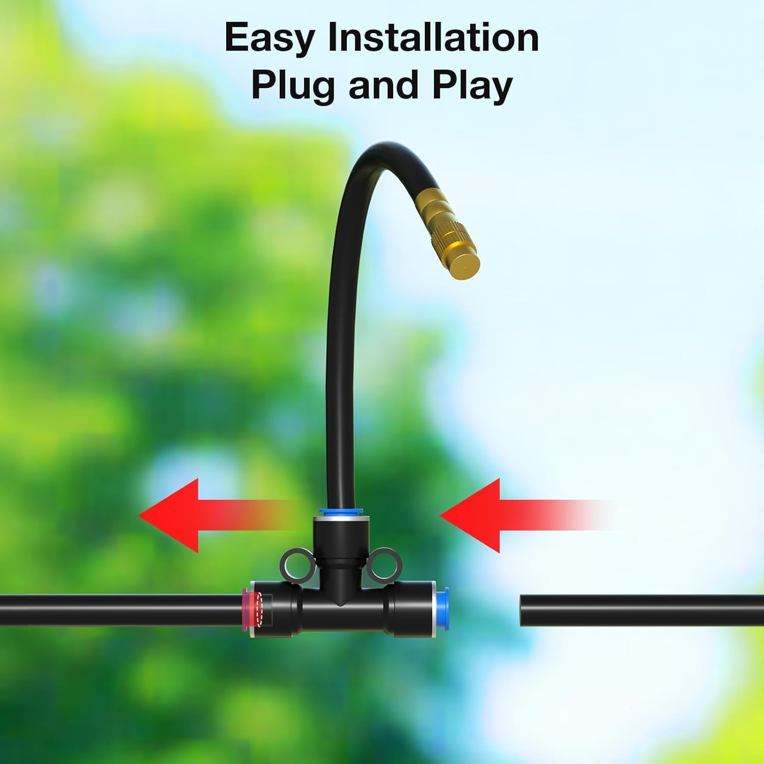 Drip Irrigation System, No 1/4 Pipe, only 6pcs Adjustable Copper Nobbles and 6pcs Quick Connectors — image 3