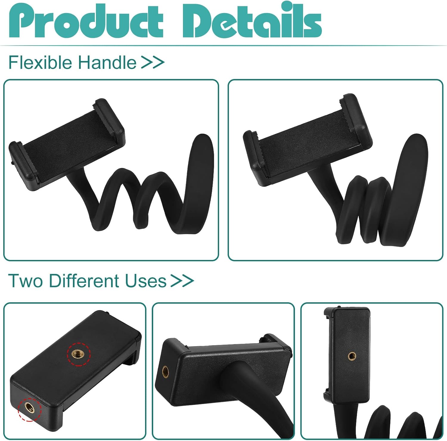 Amylove 2 Pcs Stroller Phone Holder Portable Cell Phone Holder Stand Universal Stroller Accessories for Parent Baby Toddler Cellphone Clamp with Non Slip โ image 4