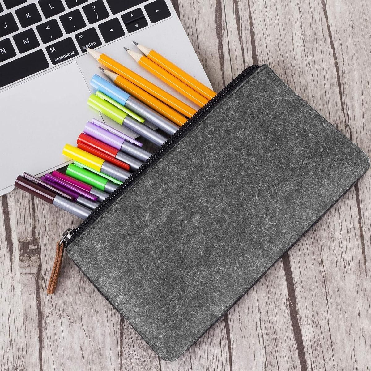10PCS Large Capacity Felt Pencil Case Stationery Organizer Cosmetic Storage Bag — image 4