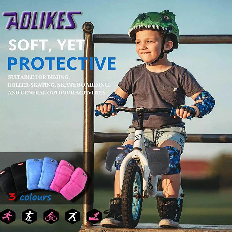 AOLIKES S Size Knee Pad Crash Proof Anti-Slip for Young Users Sports Protection - Rose Red โ image 2