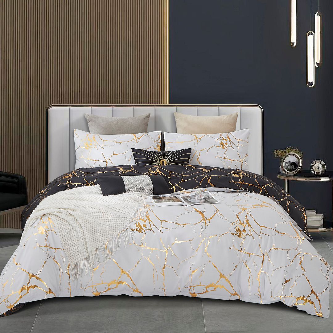 Reversible Design Queen Size Black Duvet Quilt Cover Set โ image 2