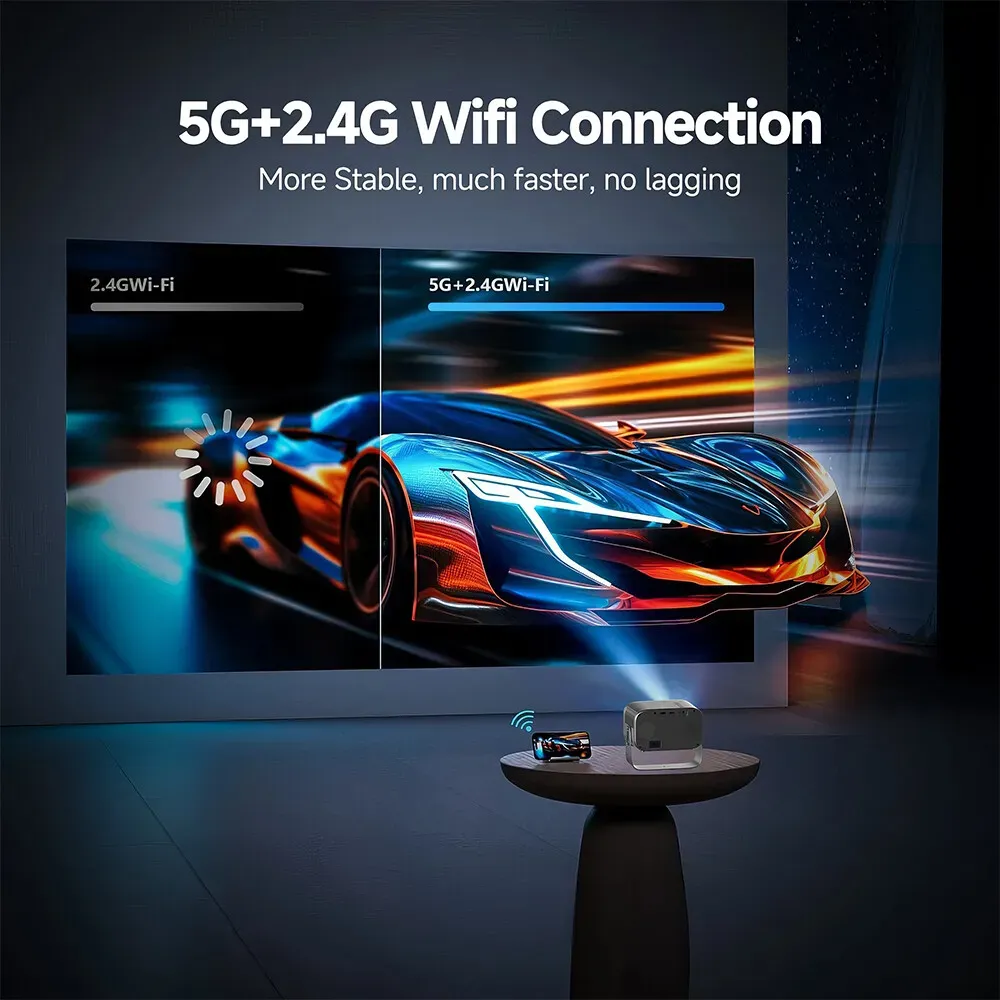 5G 4K Smart Projector Black with WiFi, Bluetooth, HDMI, USB for Home Theater โ image 3