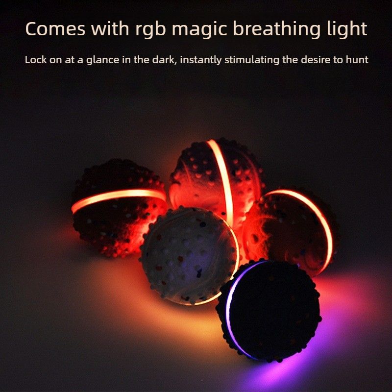 LED Colorful Vibrating Bouncing Ball Pet Toy-white — image 2