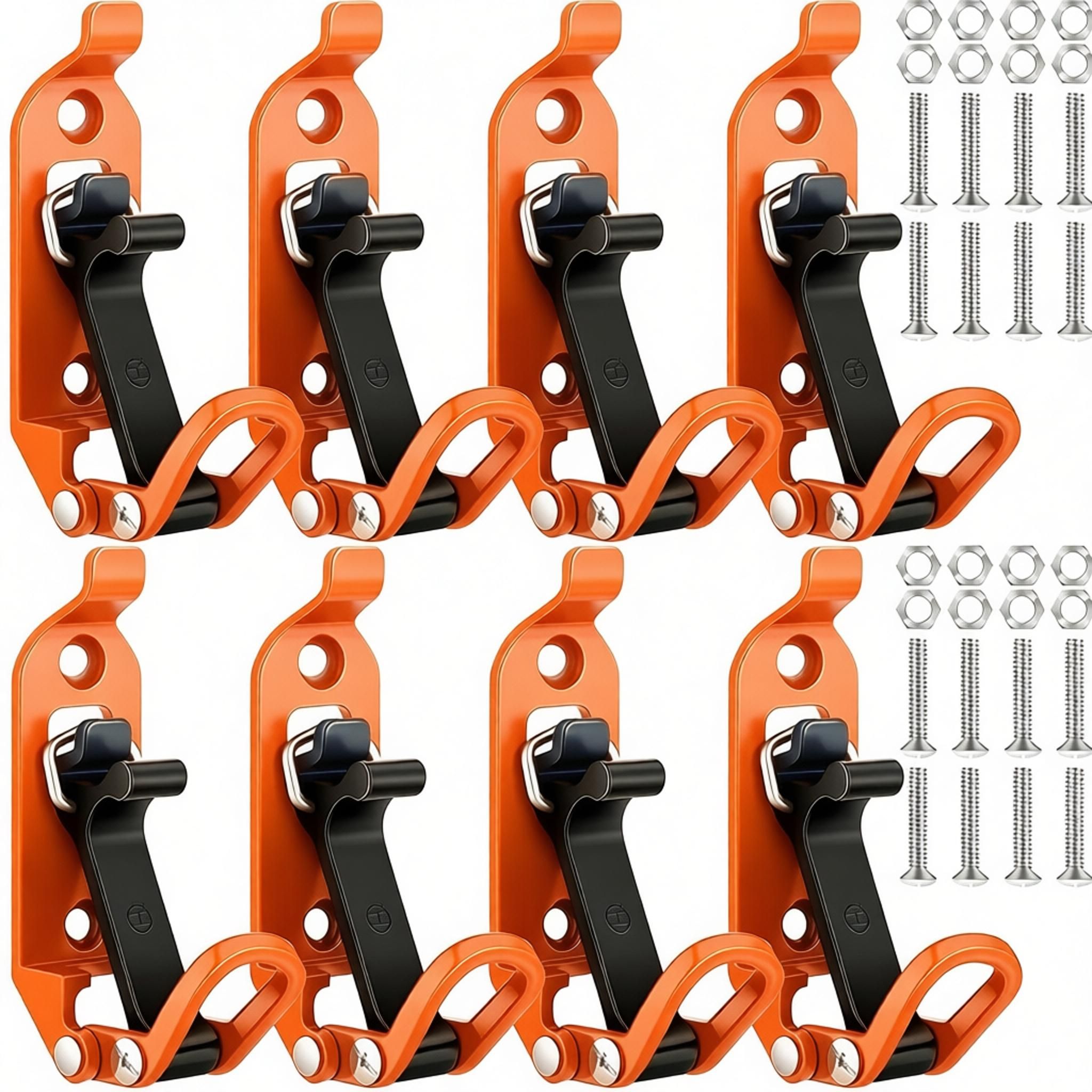 8 Pcs Shovel Holder, Heavy Duty Shovel Mounts for Roof Rack, Quick Release Axe Holder Mount Kit, Metal and Rubber Car Accessories Garage Storage Wall Mounting