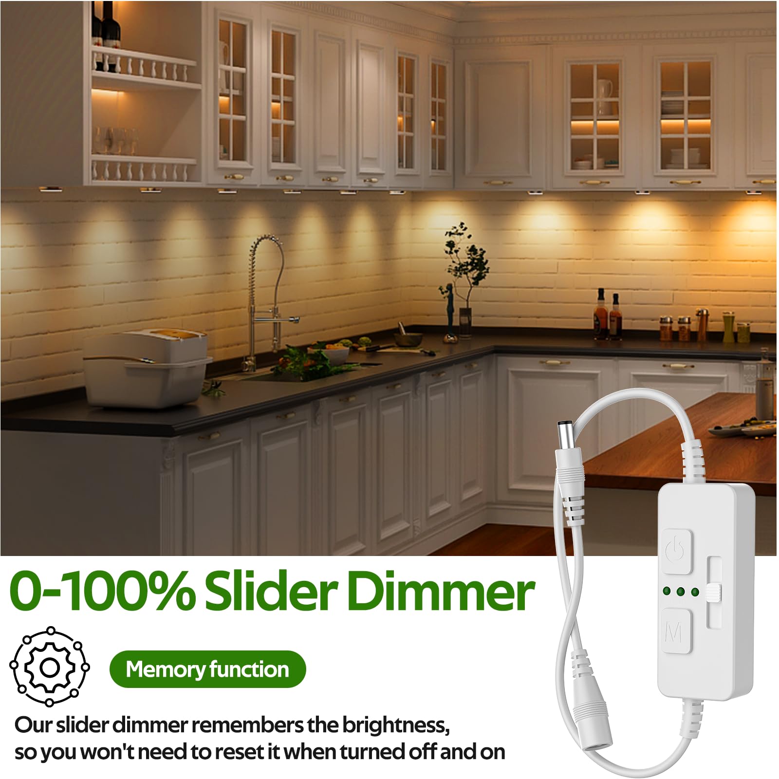 Single Color Slider Dimmer with Timer - PWM 1pc DC 5V/12V/24V LED Controller, 36W Max, Slide Brightness Control & Auto-Off for LED Strip Lights โ image 3