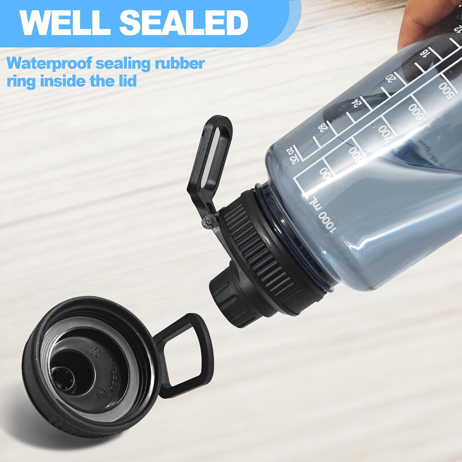 2 Pcs Replaceable Lid for Nalgene Sustain Tritan Water Bottle, Wide Mouth Loop Top Lid Compatible with Nalgene 32 oz, BPA Free, Replacement Cap Accessories — image 5