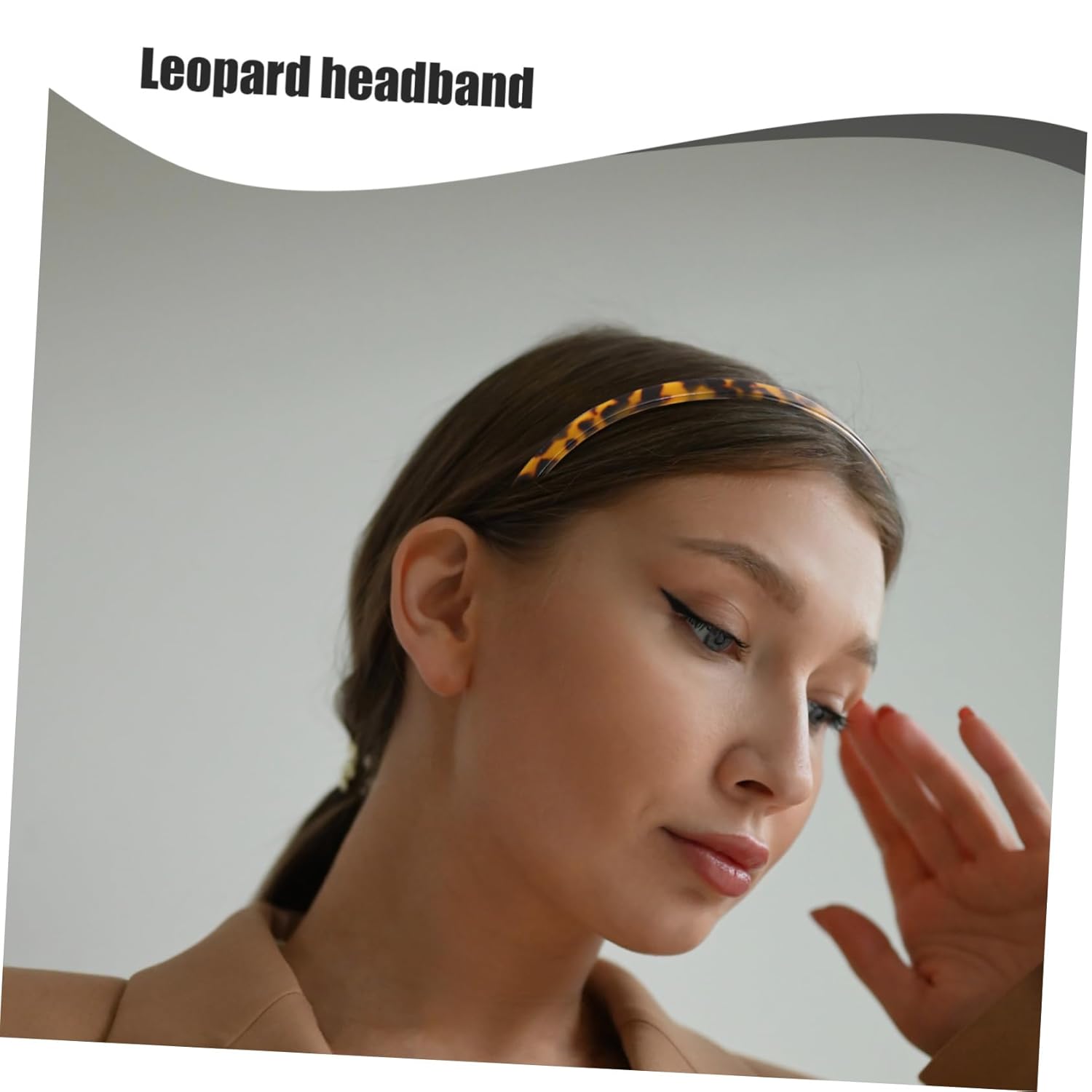 Healifty Leopard Print Thin Headband for Women Stylish Hair Decoration Flexible Fit Party Hairband for Hair and Everyday Wear — image 4