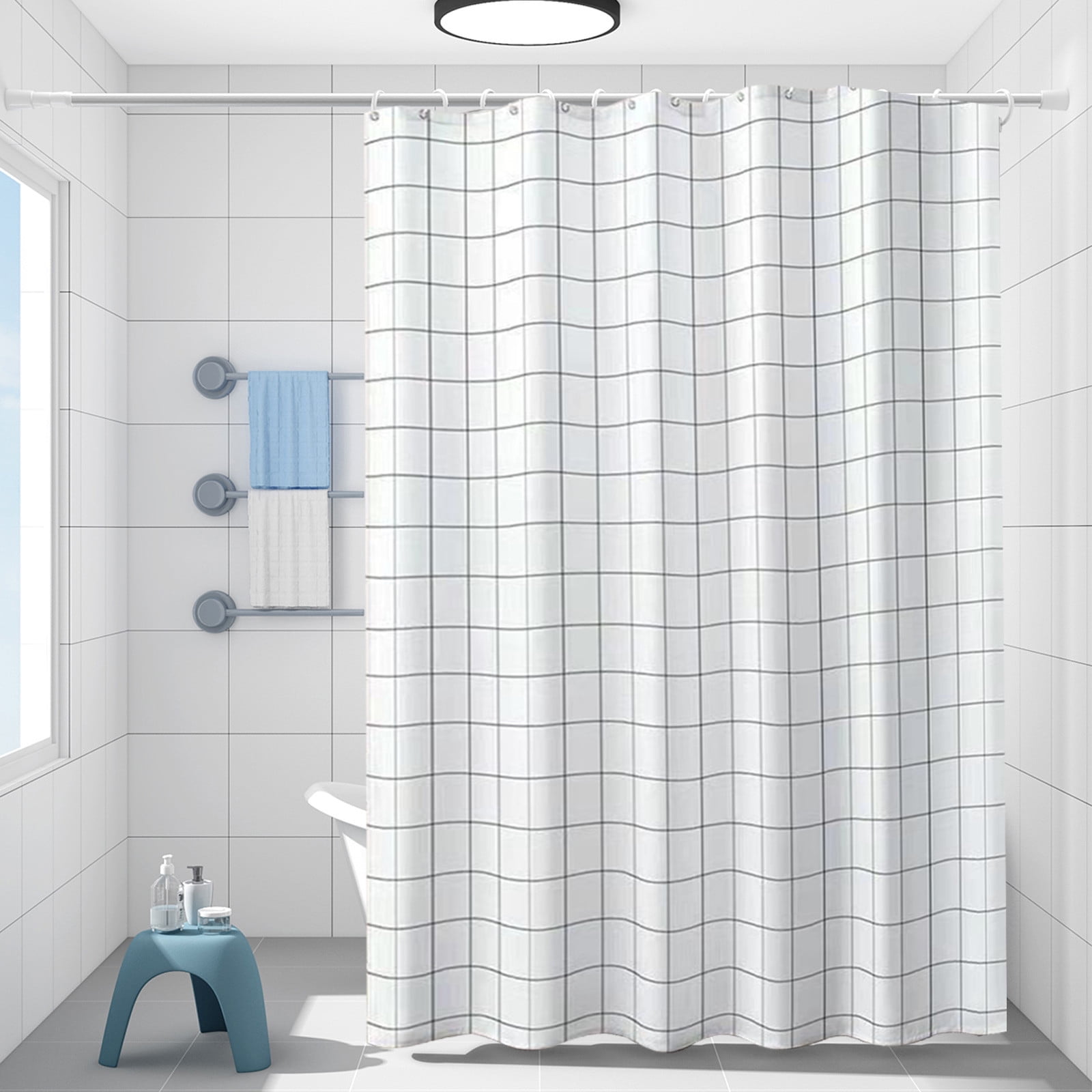 Shower Curtain, 31.5 × 71 Inch Shower Curtain Liner, Waterproof Plastic Shower Liner, Cute Lightweight Shower Curtain for Bathroom 31.5 × 71 in F — image 5