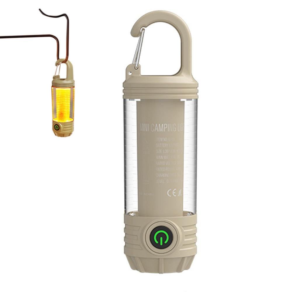 LED Camping Keychain Light - Mini Lantern with Hook for Outdoor Use Khaki โ image 2