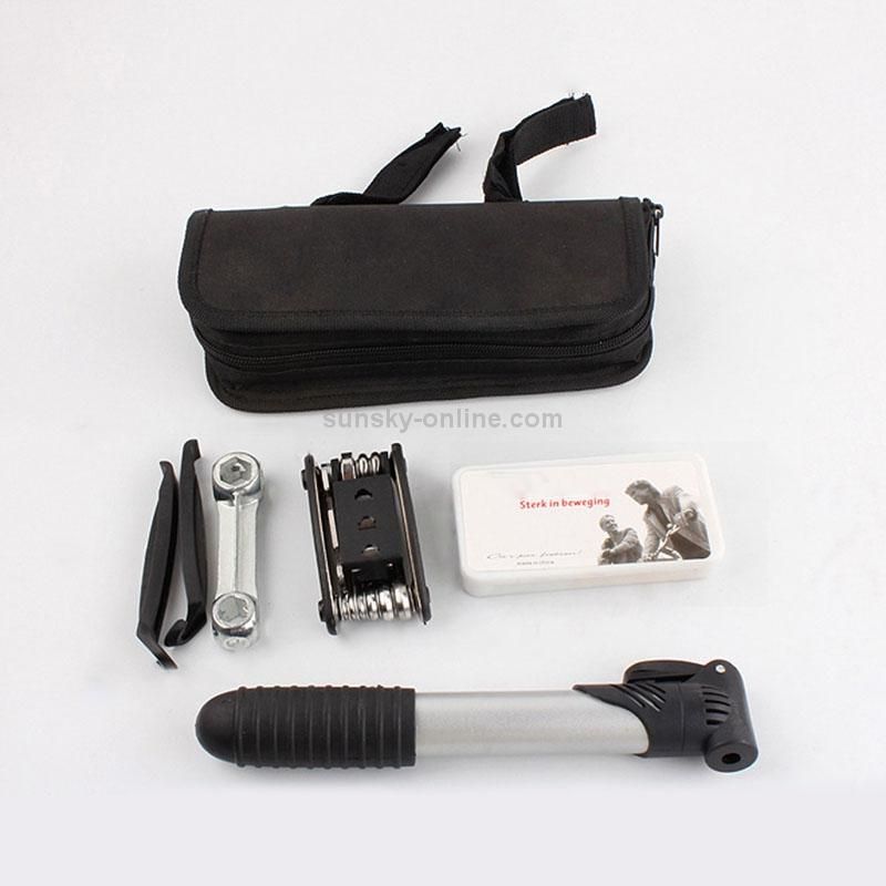 Bicycle Repair Tools Bike Tire Kit Bicycle Pump Puncture Repair Tool Bag — image 5