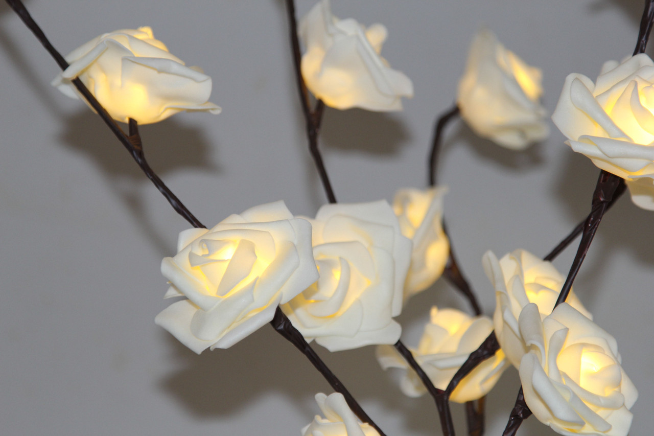 1 Set of 50cm H 20 LED White Rose Tree Branch Stem Fairy Light Wedding Event Party Function Table Vase Centrepiece Decoration โ image 5