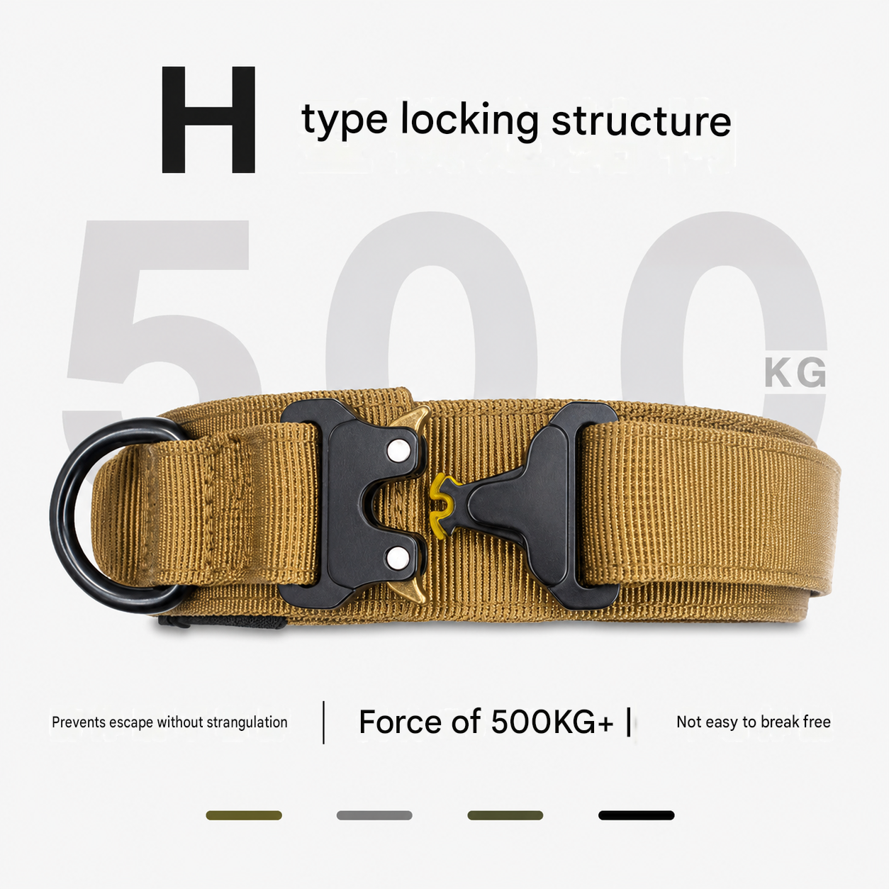 Black Tactical Dog Collar for Large Dogs (XL size)- Wide Padded Nylon Collar with Quick Release Metal Buckle, Control Handle and D-Ring for Walking and โ image 4