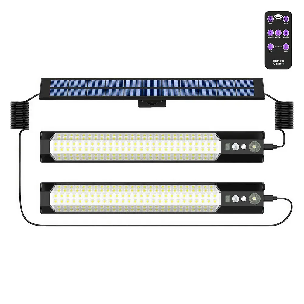 Solar Powered LED Motion Sensor Wall Light, Black, 2000LM, IP65, 3 Modes โ image 3