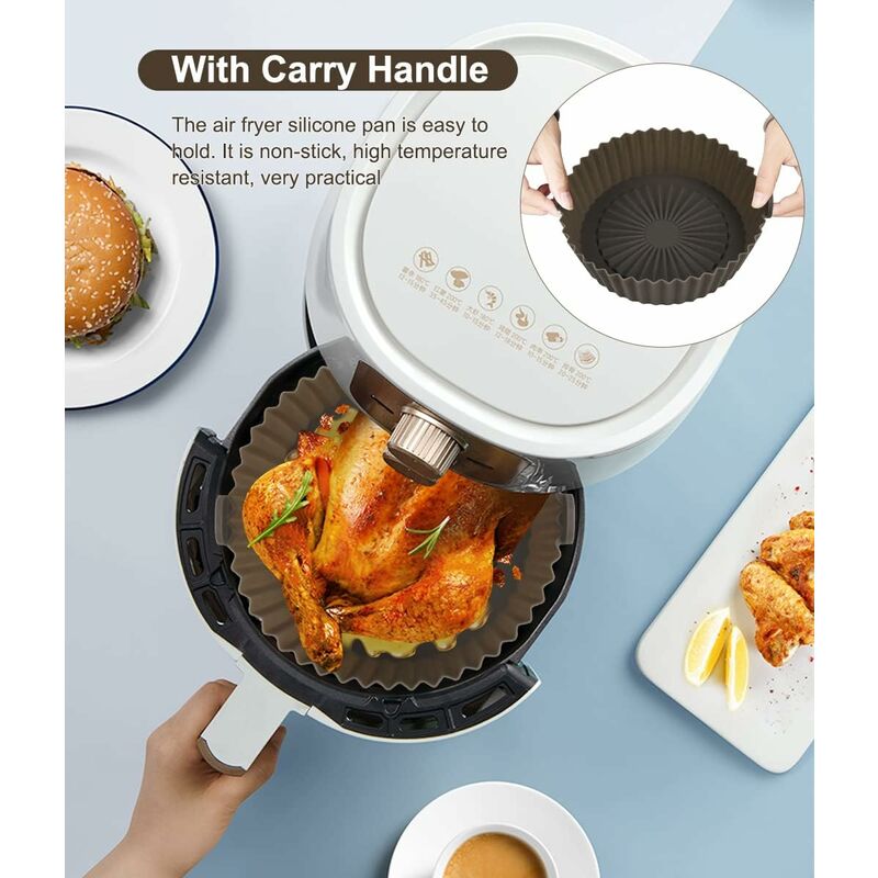 2 pcs Silicone Basket Air Fryer Accessories, Reusable Silicone Basket 16X14Cm For Airfryer, Microwave, Cake Pan โ image 4