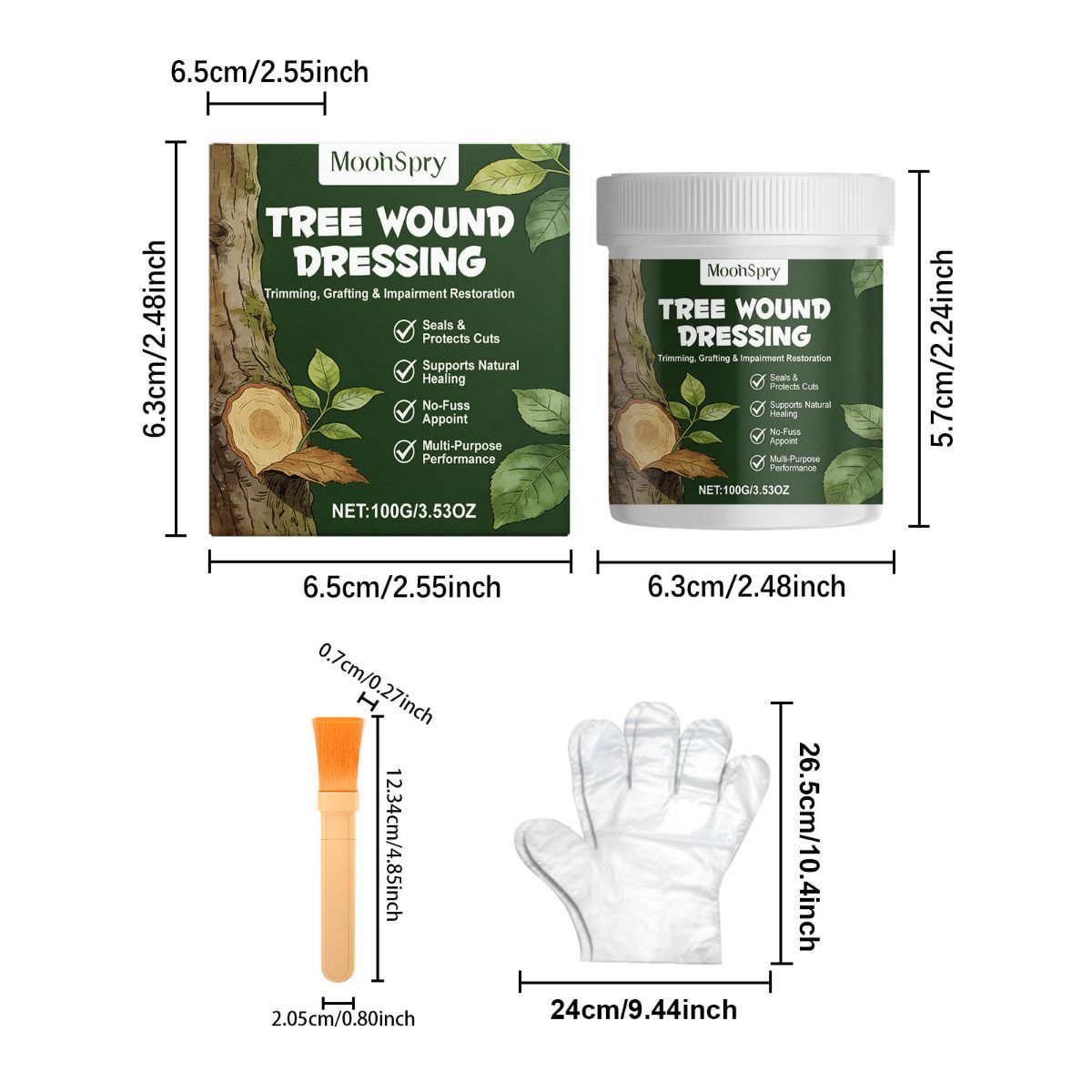 5Pack Tree Wound Sealer & Dressing, 100g Tree Pruning Sealer for Cut, Damaged Bark, Grafting – Effective Tree Repair Sealant for Shrub, Bonsai, Rose, Orchard — image 2