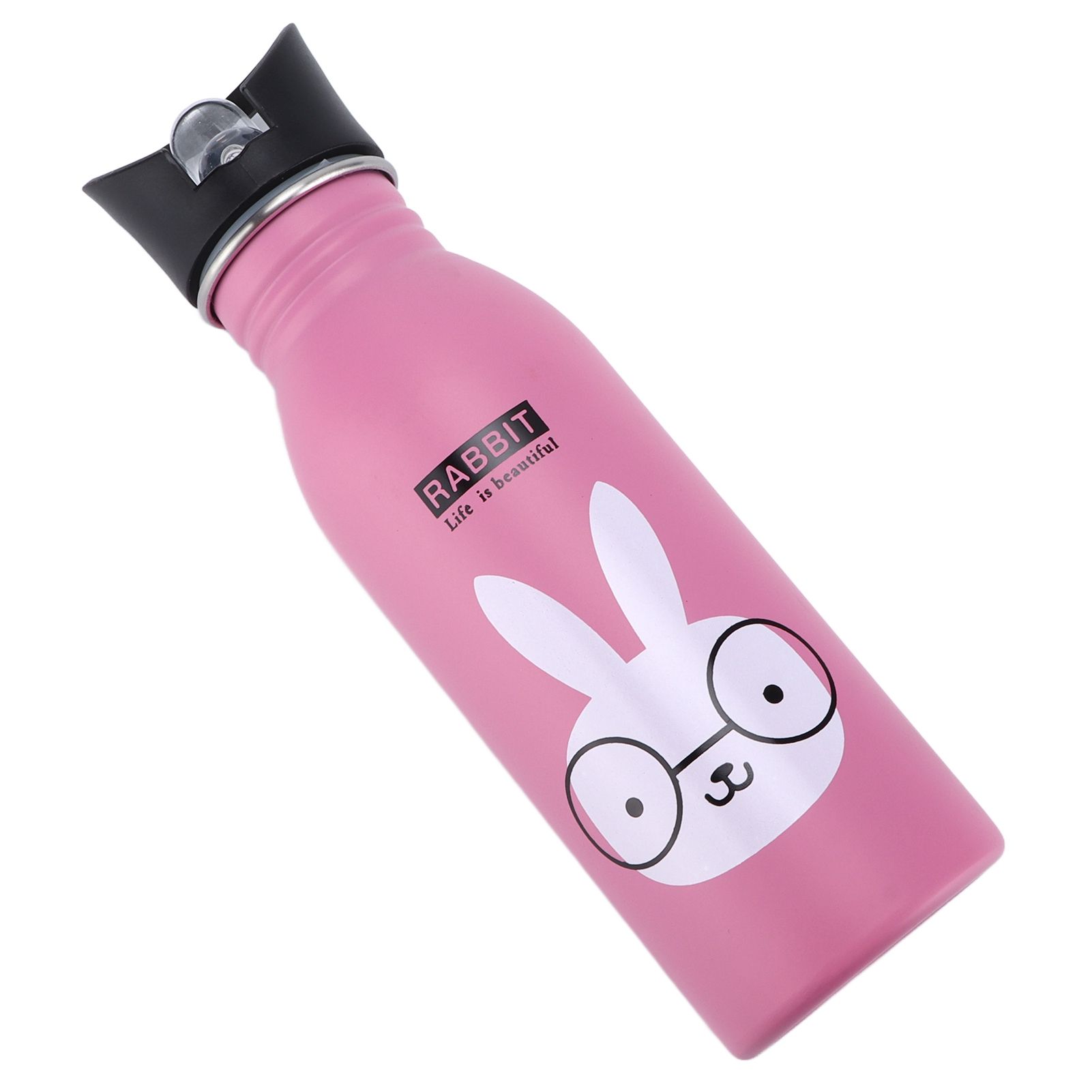 Stainless Steel Sport Water Bottle 500ml Cute Vacuum Insulated Water Bottle with Sucking Mouth for Outdoor SportsPink Bunny โ image 6