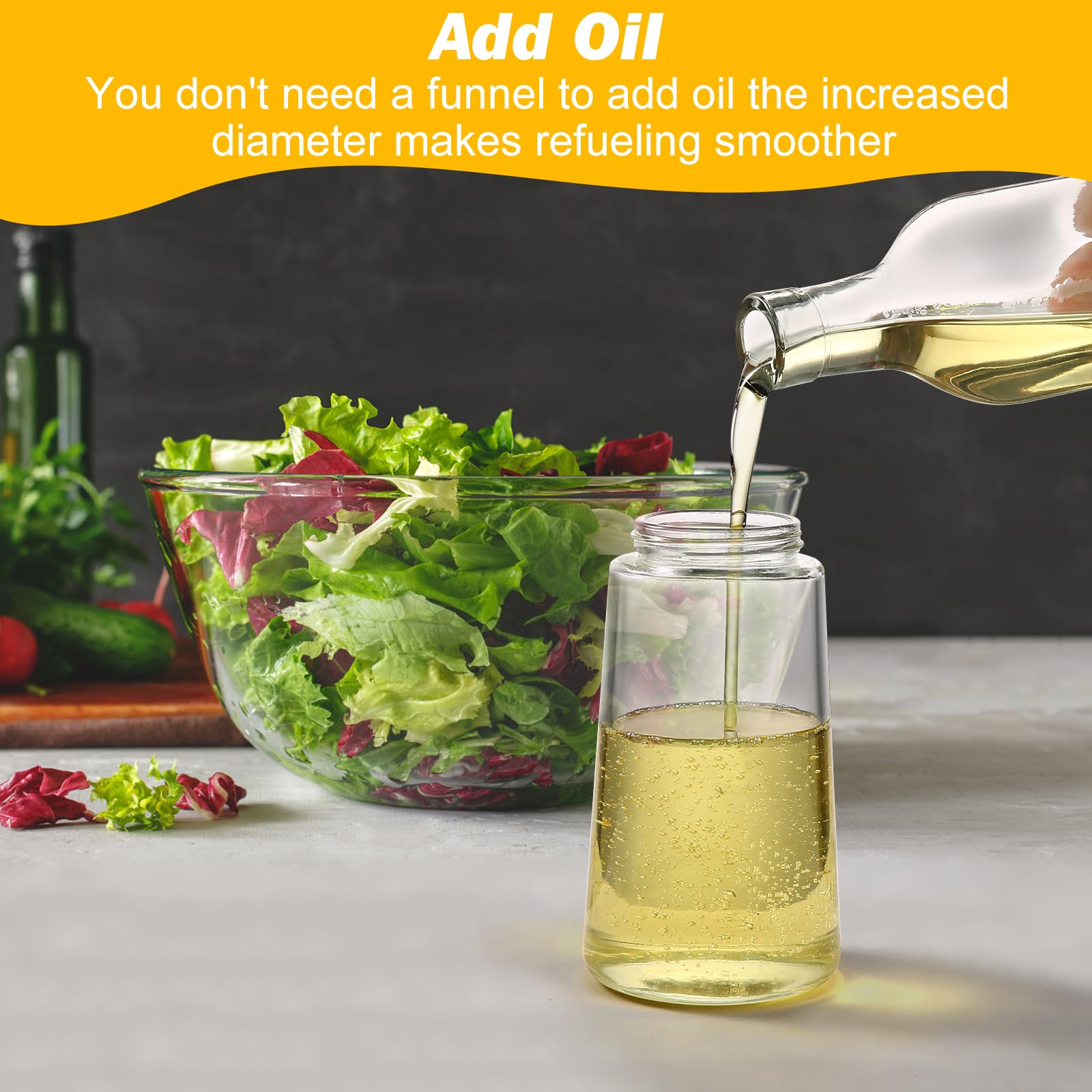 600ml 2 in 1 Glass Oil Sprayer Dispenser Kitchen Sprayz Cooking Baking Oil Bottle BBQ Spray White โ image 5