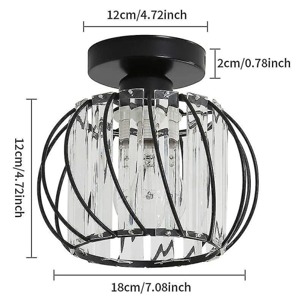 Modern Crystal Ceiling Light E27 LED Ceiling Lamp Mini Crystal Chandelier for Kitchen Dining Room Bedroom Hallway Entrance (Black)HYD โ image 3