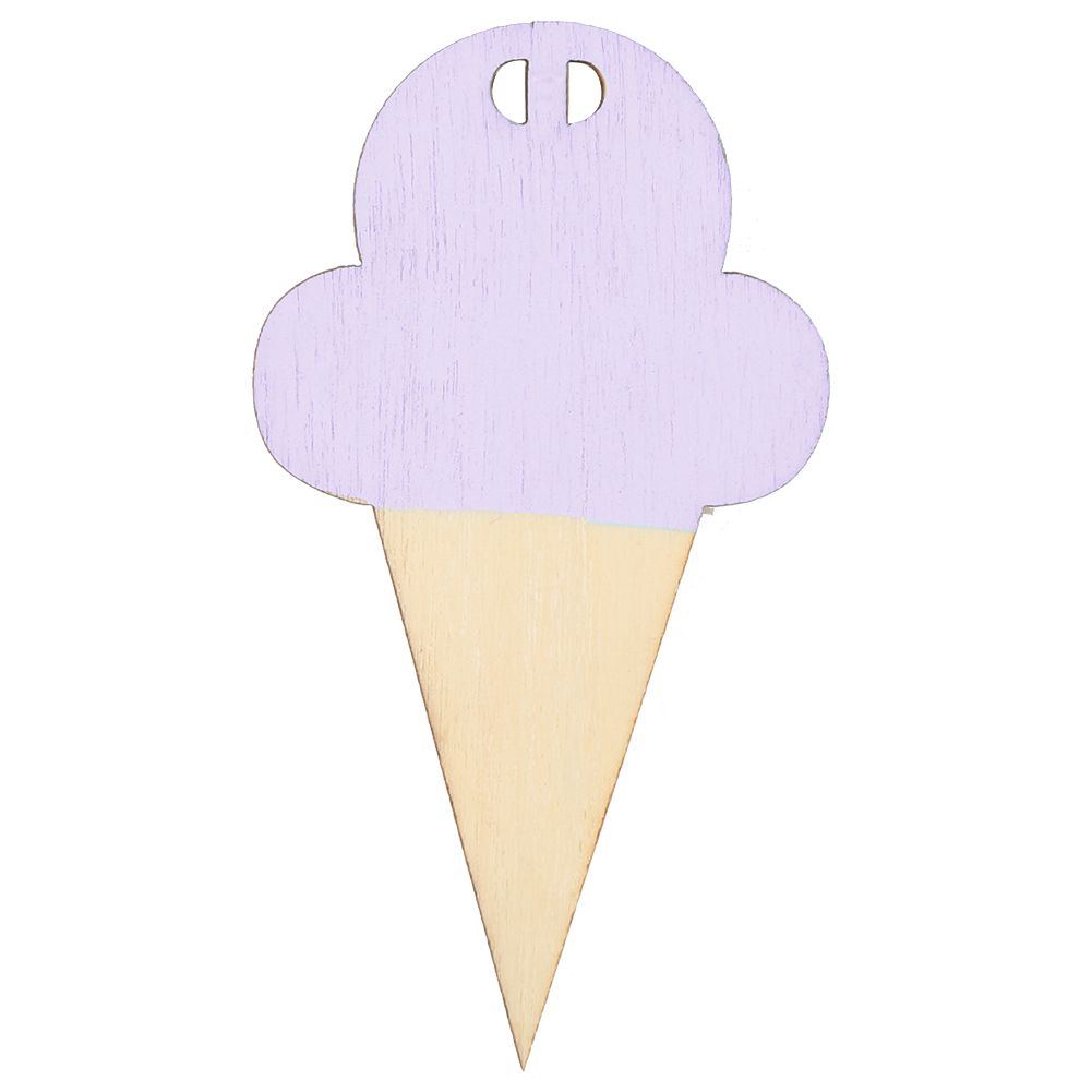 10Pcs Ice Cream Shape Wooden Hanging Garland Nursery Children Bedroom Wall Decorations (Purple) โ image 2