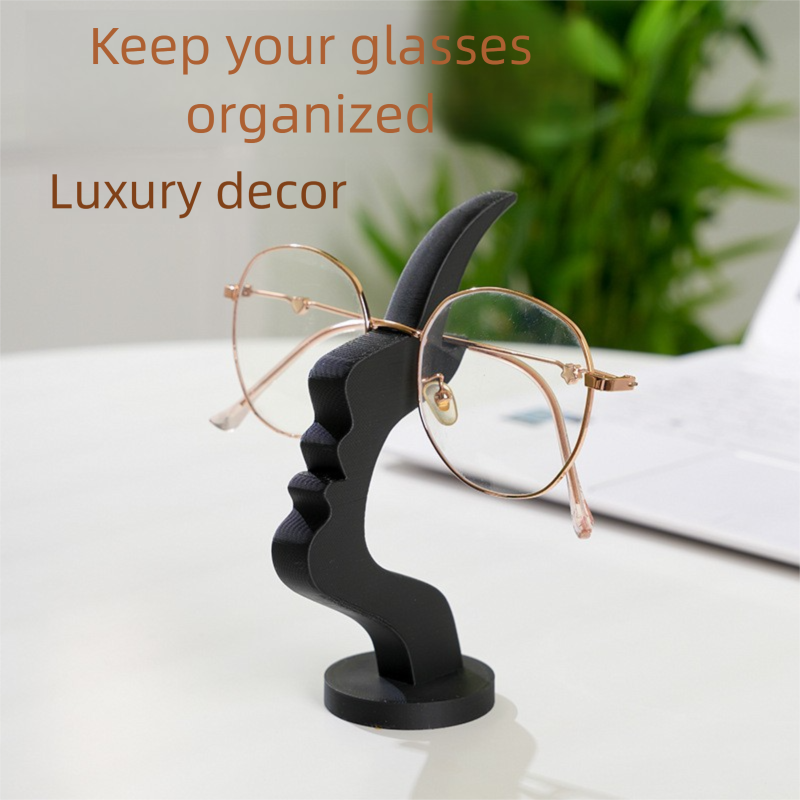 2-Pack Black Desktop Eyeglass Holder – Minimalist Design for Home or Office, Stable Display Stand with Rounded Base — image 3
