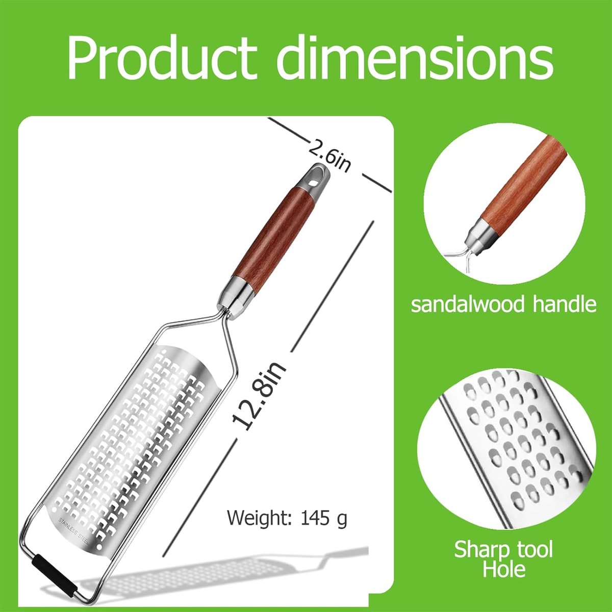 Cheese grater - Grater with handle - Easily grates lemons, vegetables, and cheese - Convenient to use — image 5