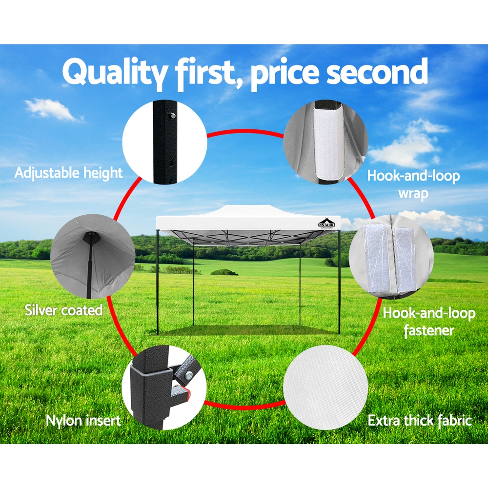 Instahut Gazebo Pop Up Marquee 3x4.5 Folding Tent 500D Oxford Fabric White โ image 6