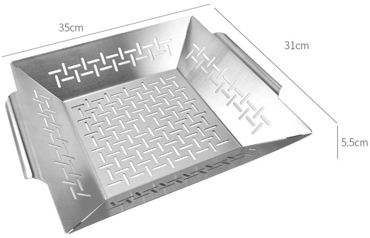 Professional Grill Basket - High-Quality Baking Trays - Barbecue Pans - BBQ Grill Basket - Optimal Heat Distribution - Practical - Durable - Grilled Vegetables — image 3