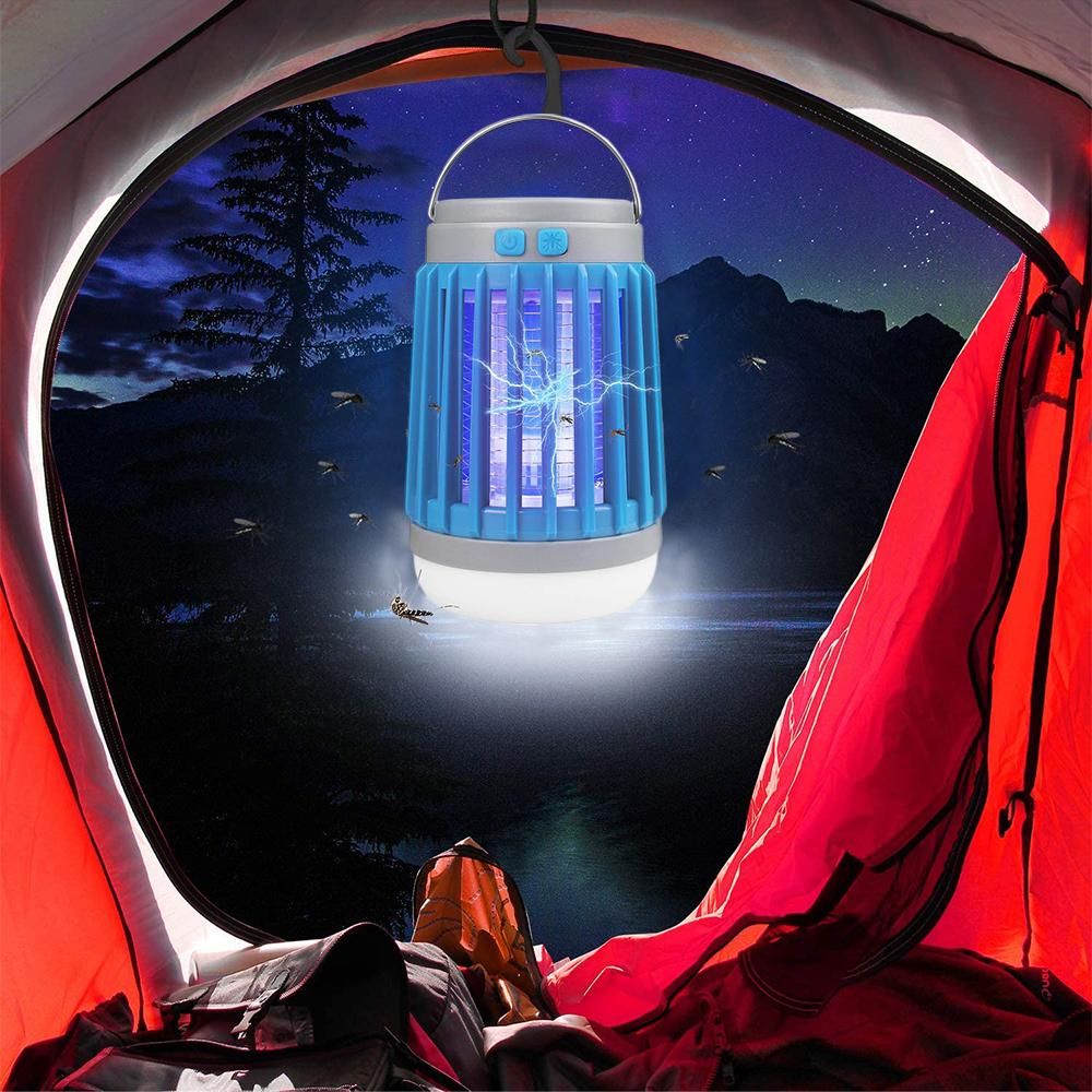 2pcs Solar and USB Mosquito Killer Camp Lamp Flashlight -Blue โ image 4