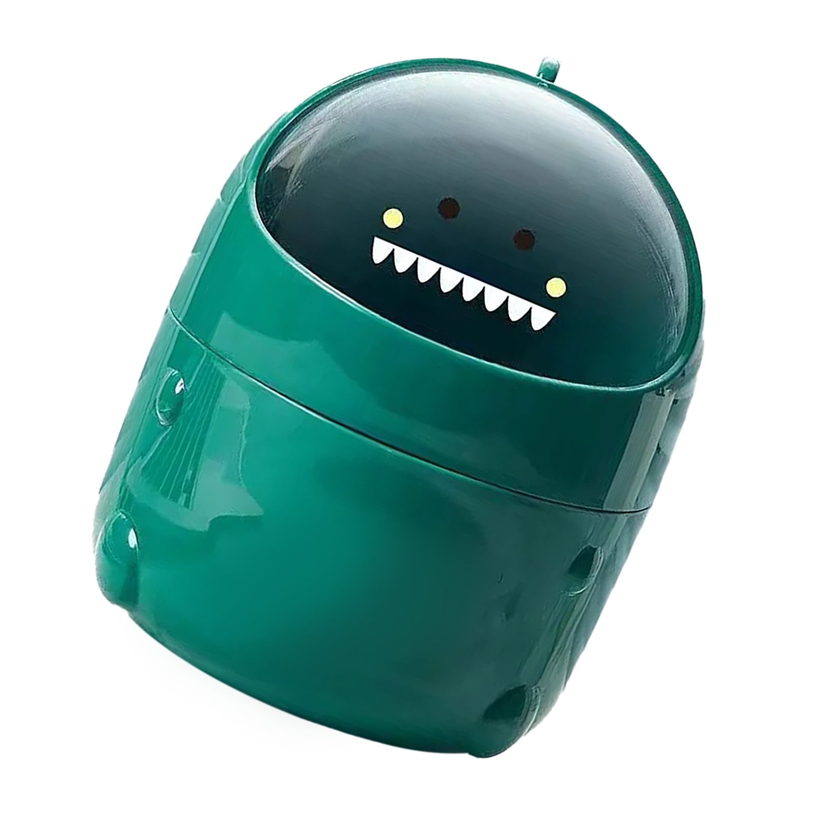 Desktop Trash Can Plastic with Lid Mini Small Cute Shaped for Dining Table Desk Home Office Easy Storage S Green — image 4