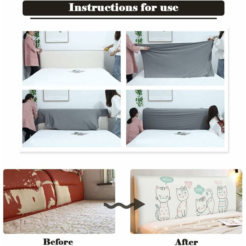 Headboard Covers, Stretch Printing Dustproof Bed Headboard Cover Dustproof Protector For Headboard, Modern Bedroom โ image 4