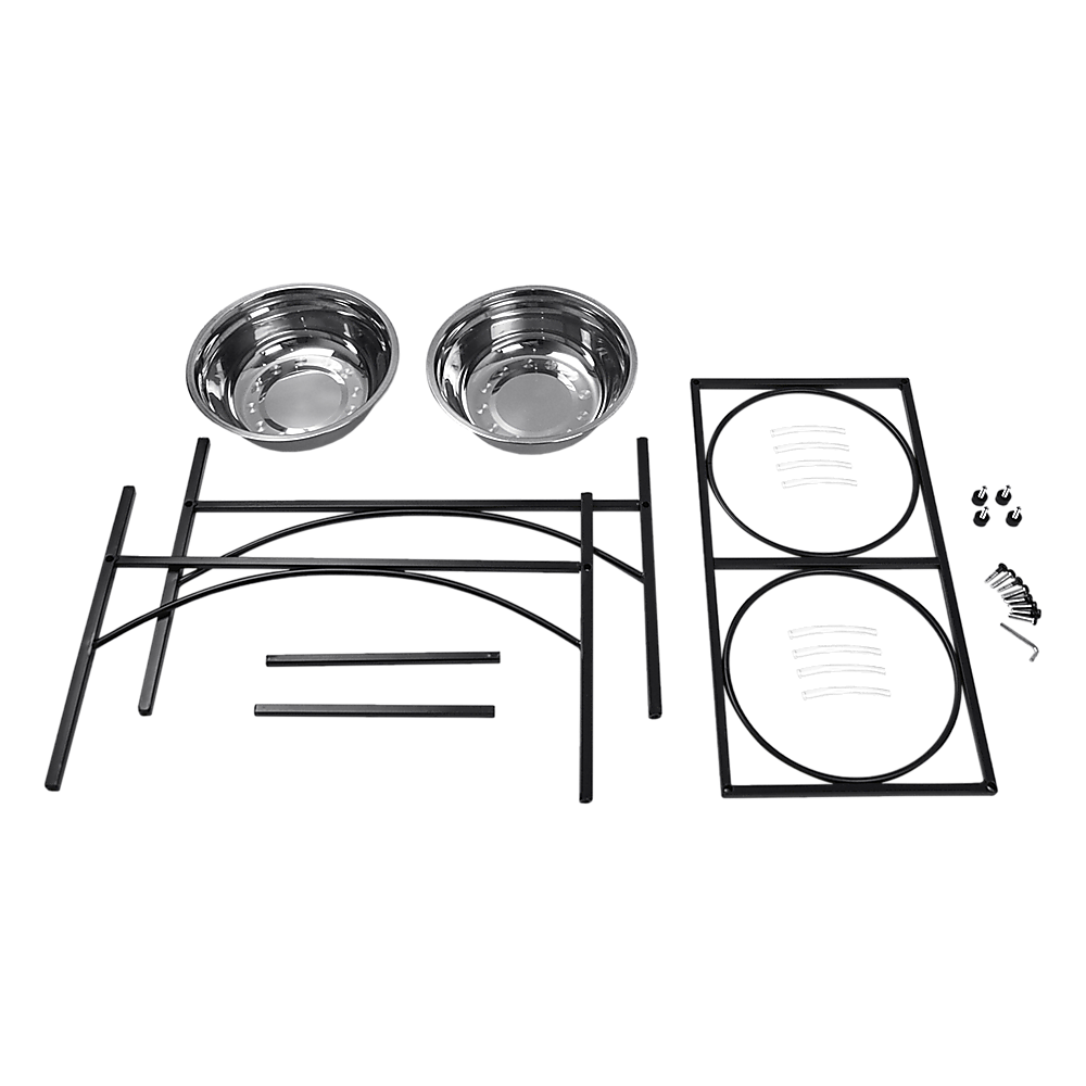 Dual Elevated Raised Pet Dog Puppy Feeder Bowl Stainless Steel Food Water Stand โ image 5