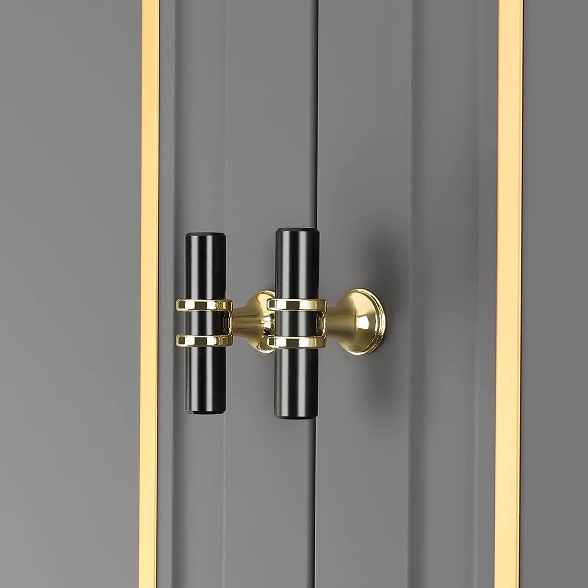 Cabinet Knobs - Drawer Knobs and Handles - 2 Pieces - Black and Gold, Single-Drill Design - Zinc Alloy - Suitable for Kitchen, Dressing Table, and — image 4
