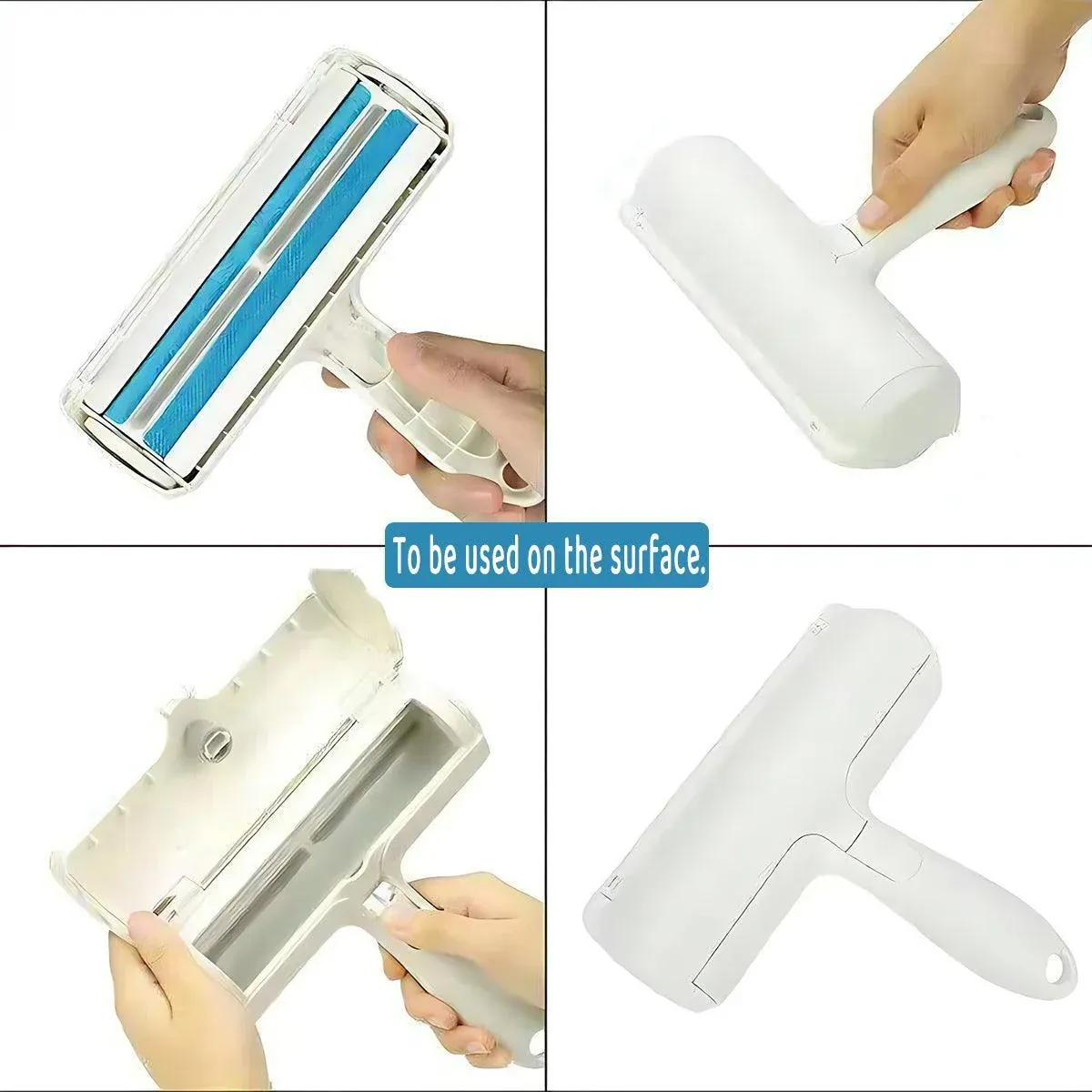 Pet Hair Remover Brush Dog Cat Fur Cleaning Roller Reusable Self Cleaning Tool - Orange — image 4