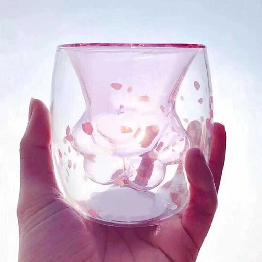 Cat Paw Mug Cat Claw Coffee Mug Double Wall Glass Mug Novelty Gift for Friends โ image 2