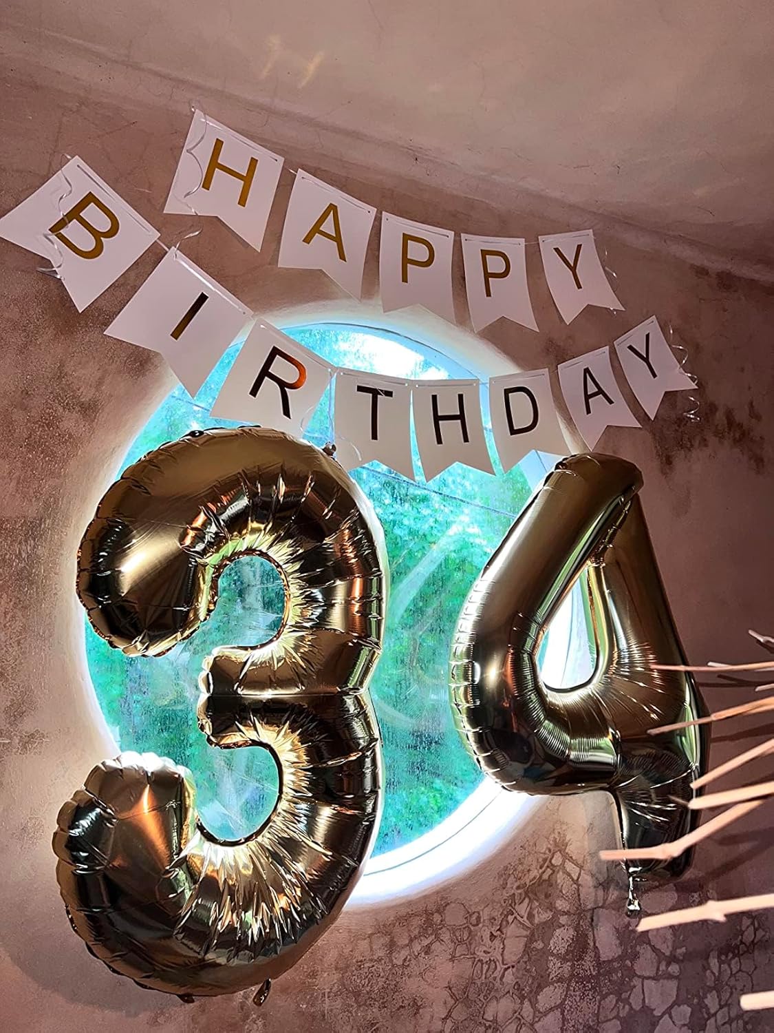 Happy Birthday Banner Birthday Party Supplies Garland Decorations Birthday Signs Nursery Hanging Decor (White) โ image 6
