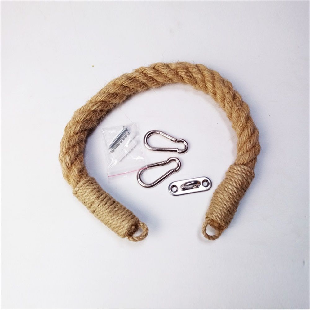 2pcs Rope towel ring, toilet paper holder self-adhesive hook retro home decoration curtain tie rope holder bathroom decoration Bohemian farmhouse (khaki) — image 2