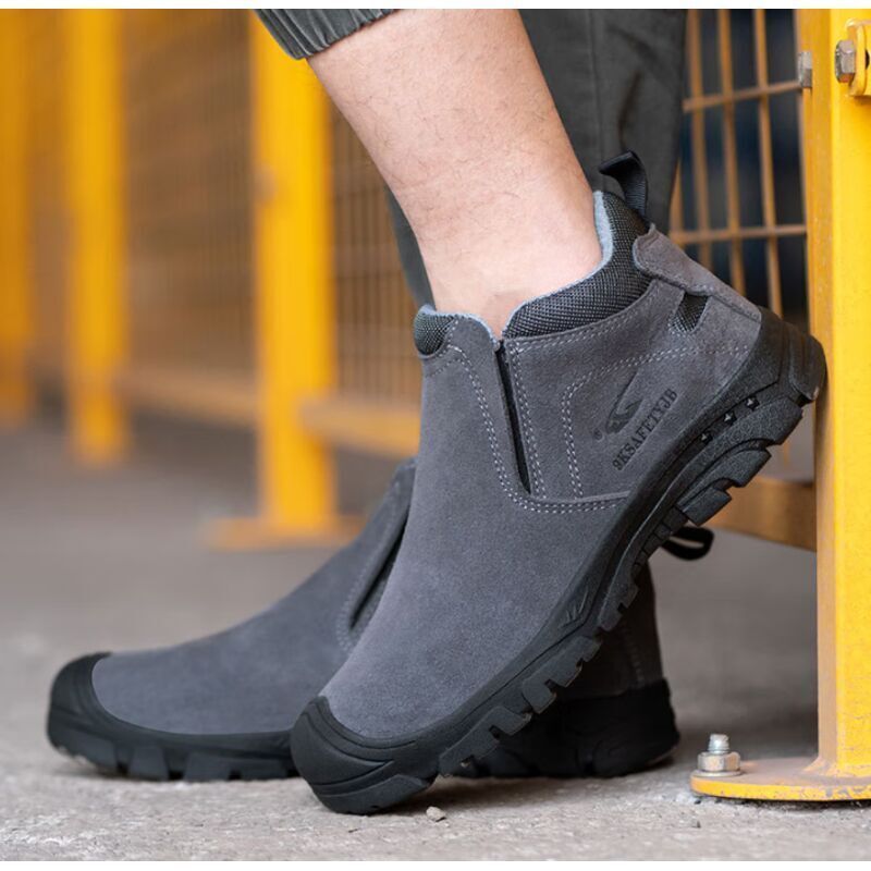 Slip-on Welding Safety Shoes, Non-Slip Rubber Sole, Abrasion Resistant Anti-Scald Work Shoes for Welders, Grey, 38EU โ image 4